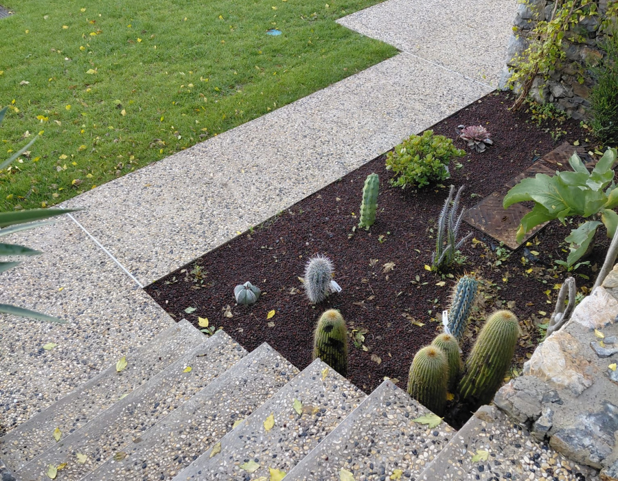 ItalianTerrazzo ghiaino lavato, colori custom-made. Villa privata, Lerici (SP). Progetto: Arch. Cristina Giannini