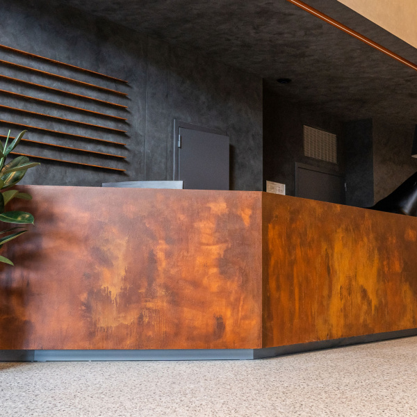 Oxydecor®, Corten effect vertical coating. Jaunā Teika District. Project: Studio Tectum