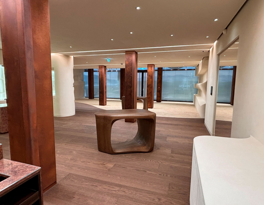 Oxydecor Rust rivestimento effetto ruggine Corten Showroom Polene Amburgo Germania 07
