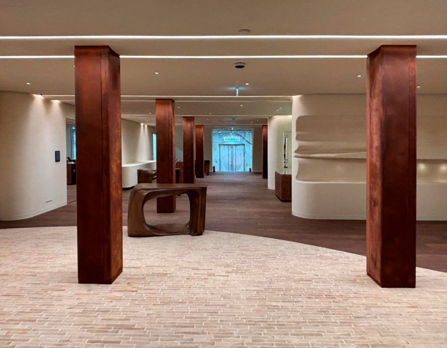 Oxydecor Rust rivestimento effetto ruggine Corten - Showroom Polene Amburgo Germania 09