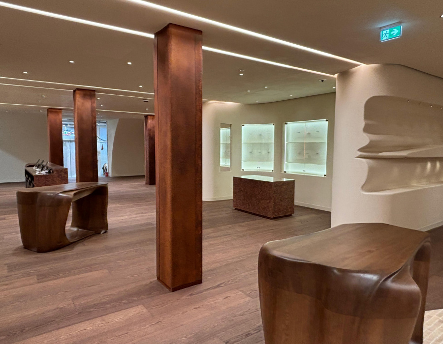 Oxydecor Rust rivestimento effetto ruggine Corten - Showroom Polene Amburgo Germania 0005