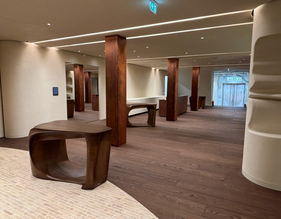 Oxydecor Rust rivestimento effetto ruggine Corten - Showroom Polene Amburgo Germania 0006