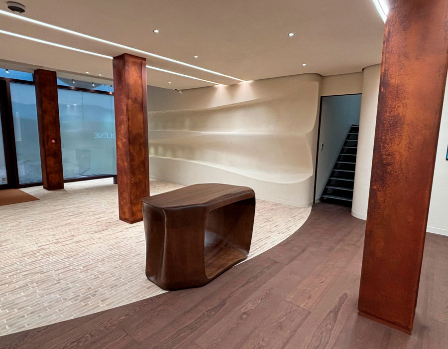 Oxydecor Rust rivestimento effetto ruggine Corten Showroom Polene Amburgo Germania 04