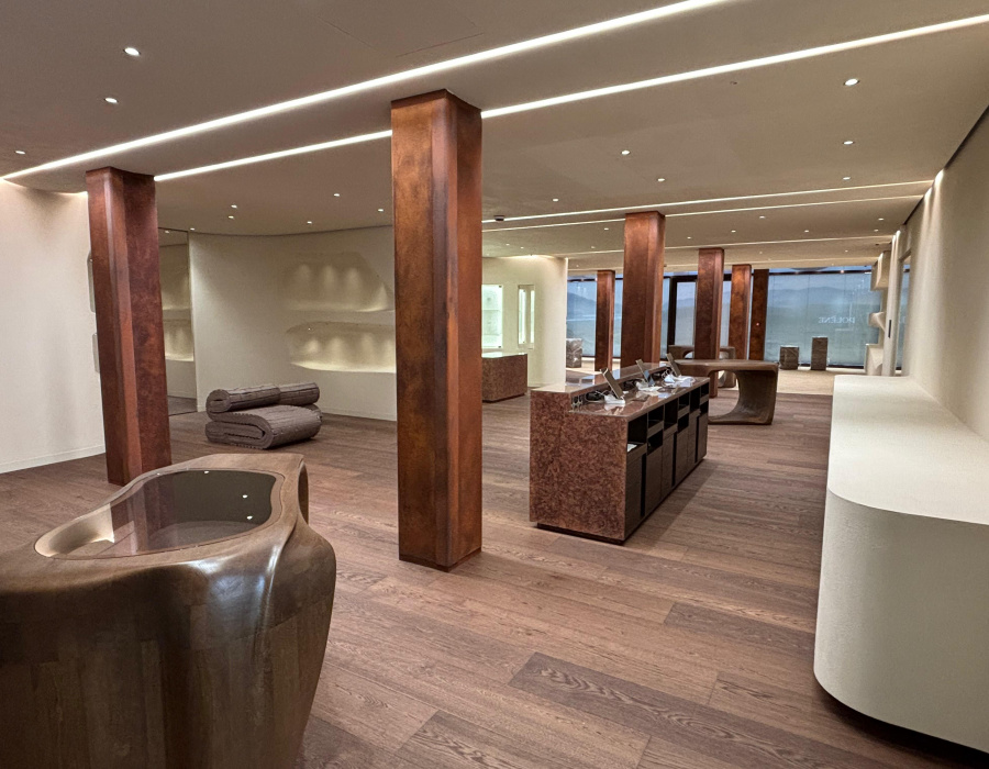 Oxydecor Rust rivestimento effetto ruggine Corten - Showroom Polene Amburgo Germania 08