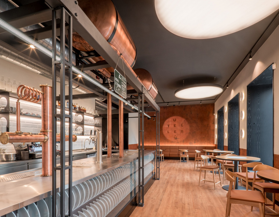 Oxydecor, Corten effect vertical coating. U Tellerù restaurant, Prague. Project: 20-20 Architekti. 01