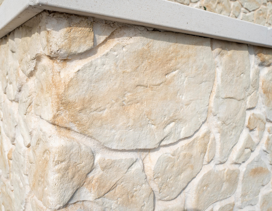 Plam Stone intonaco stampato white e Plam Stampable cemento stampato stampo roccia antica gigante. Vicenza 04
