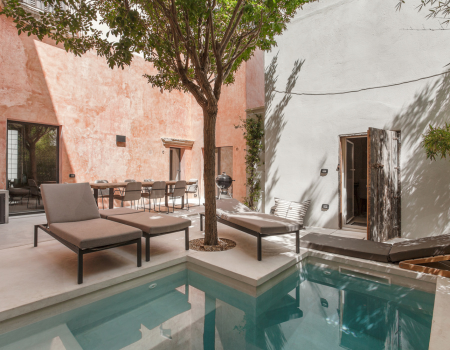 Pavimentazione Deco Nuvolato cemento effetto nuvolato finitura opaca, progetto Arch. Reuter+Schmidt a Nardò