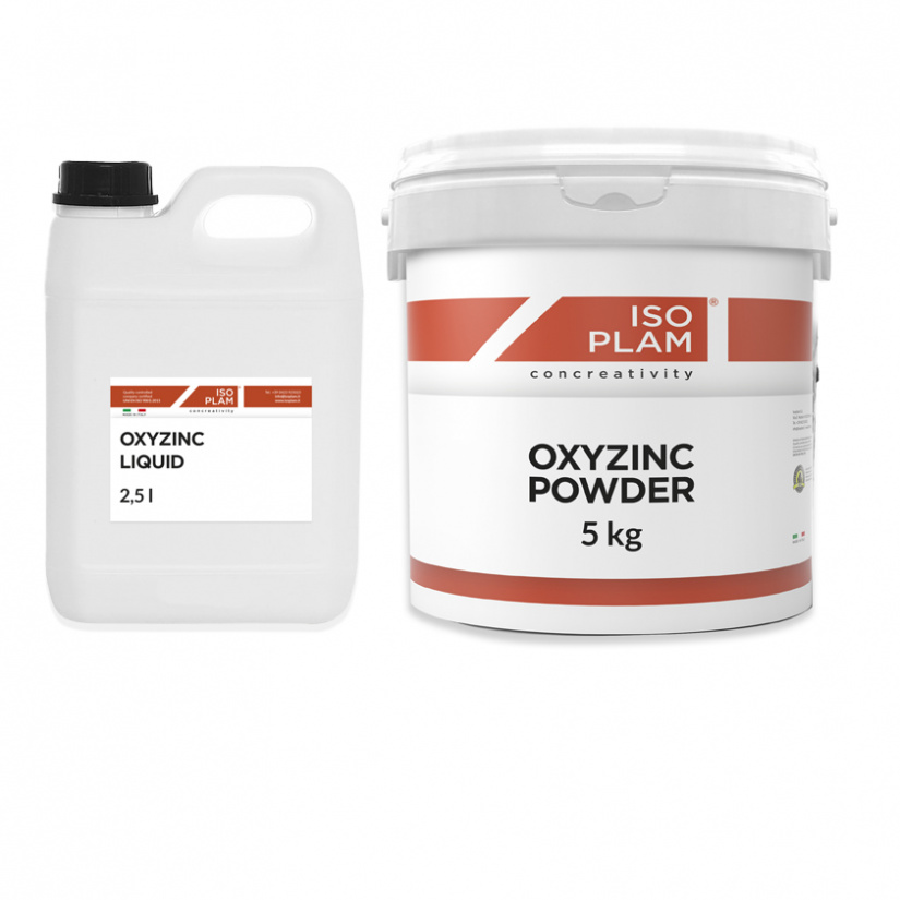 Two-component decorative paint based on zinc metal powder.