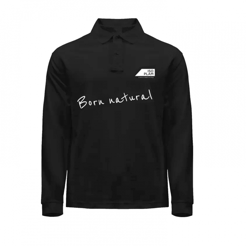 Black long-sleeved polo shirt