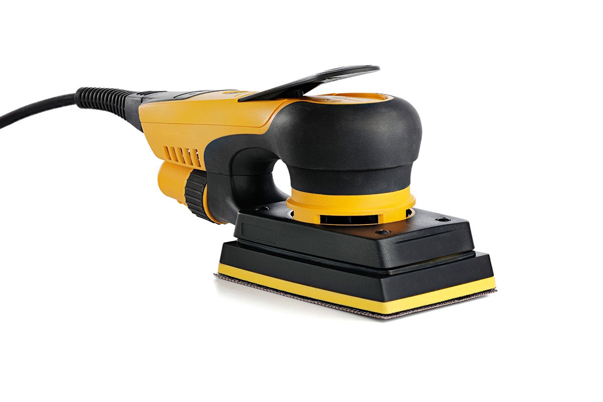 Electric orbital square plate sander with a 250W brushless motor