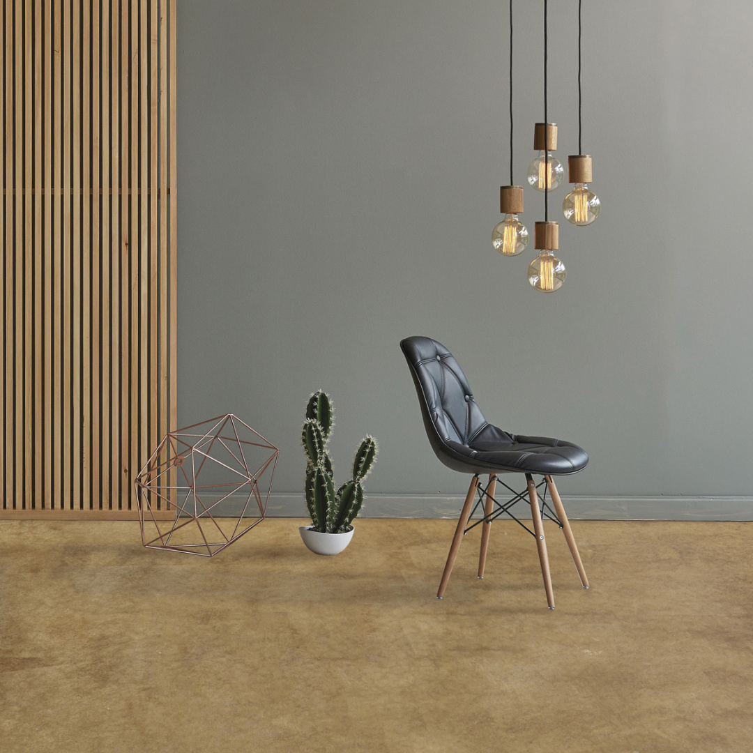 pavimento in cemento acidificato per interni living moderno