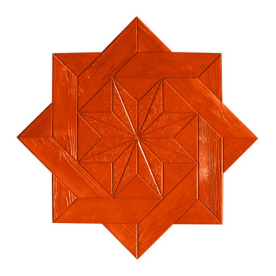 Stampo decorativo effetto cornice in legno con stella a otto punte per cemento stampato