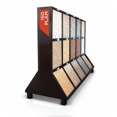 Espositore in legno massiccio con campioni reali